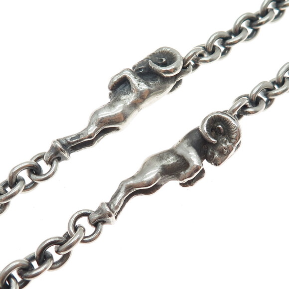 Theo Fennell Sterling Silver Vintage London Aries Zodiac Oxidized Necklace 40" - Picture 4 of 8